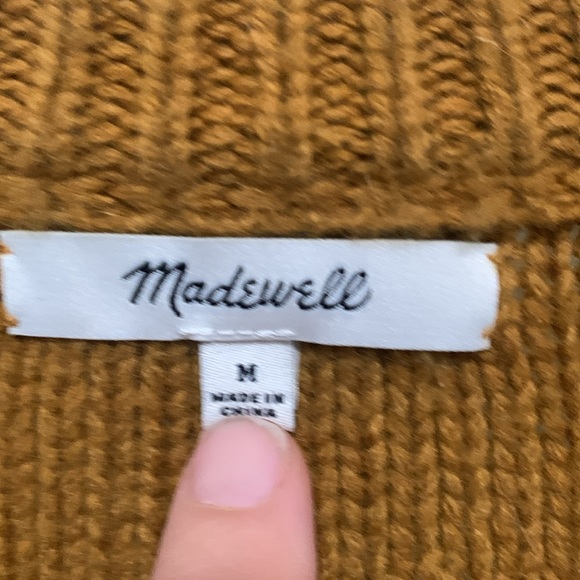Madewell Flower Embroidered Burnt Yellow Pullover Sweater - Picture 2 of 8